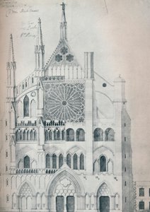 Elevación del Transepto Norte, Abadía de Westminster, mostrando el esquema de restauración de Wren de Unbekannt