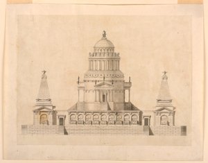 Elevación de un mausoleo fantástico