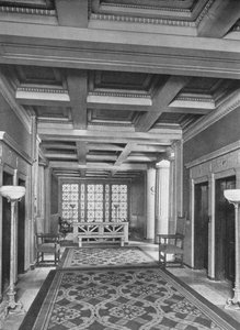 Vestíbulo del ascensor, primer piso, el edificio de los clubes de fraternidad, Nueva York, 1924 de Unbekannt