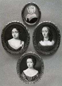 Elizabeth Cromwell, madre de Oliver Cromwell, y sus hijas, Mary, Elizabeth y Bridget, 1899 de Unbekannt