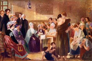 Elizabeth Fry 1780-1845 visitando la prisión de Newgate, 1926