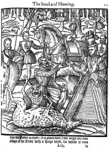 Isabel I realizando la ceremonia de ensayo del ciervo, 1576