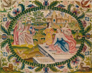 Cuadro bordado, mediados del siglo XVII, 1929 de Unbekannt