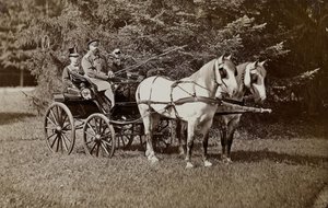 Emperador Alejandro III 1845-1894 y Emperatriz María Fyodorovna 1847-1928 en un carruaje de Unbekannt