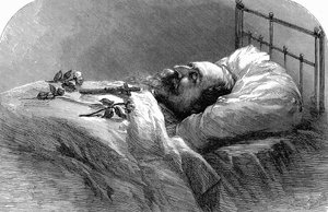 Emperador Napoleón III de Francia en su lecho de muerte, 1873 de Unbekannt