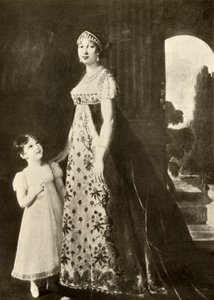 Vestido imperio y vestido infantil adornado con encaje de Valenciennes, 1804, 1937