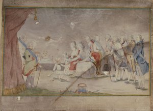 Emperatriz Catalina II con su familia y cortesanos, finales de 1780 de Unbekannt