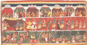 Encuentros en Mathura: Página de un Bhagavata Purana disperso, ca. 1700 de Unbekannt