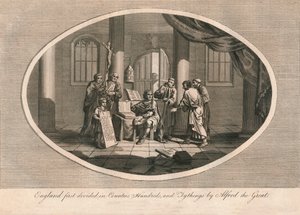 Inglaterra dividida por primera vez en condados, cientos y tythings por Alfredo el Grande de Unbekannt