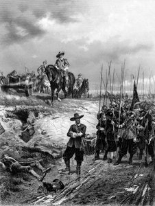 Guerras Civiles Inglesas: Oliver Cromwell 1599-1658 en la Batalla de Marston Moor, 2 de julio de 1644 de Unbekannt