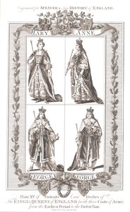Reyes y Reinas de Inglaterra con escudos de armas, 1780-1800 de Unbekannt
