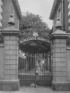 Puerta de entrada, Hospital de Berkeleys, Worcester, Worcestershire, 1924