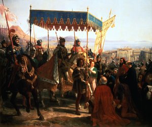 Entrada de Carlos VIII en Nápoles, 12 de mayo de 1495, siglo XIX de Unbekannt