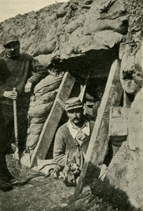 Entrada a un sapo a lo largo del frente francés, Primera Guerra Mundial, 1915, c1920 de Unbekannt