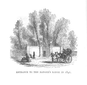 Entrada a la Casa de los Guardabosques en 1841, c1870