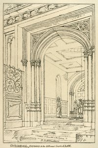 Entrada a los diferentes tribunales de justicia, Guildhall, Londres, junio 1815 de Unbekannt