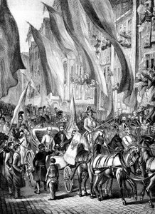 Entrada del Archiduque Juan de Austria en Frankfurt el 11 de julio de 1848 de Unbekannt