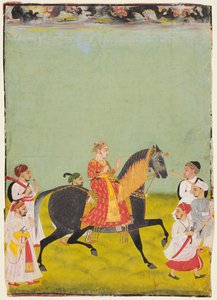 Raj Singh II ecuestre, hijo de Pratap Singh r. 1752-55, c. 1760 de Unbekannt