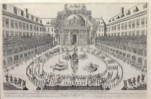 Ballet ecuestre en el patio del Hofburg de Viena, 1667