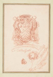Escudo y parte de una figura de Unbekannt