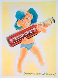 Anuncio de aceite de motor Essolube, 1935