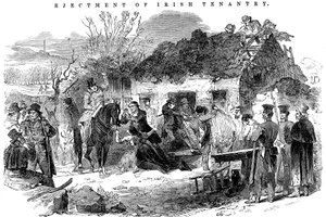 Familia campesina irlandesa desalojada, 1848