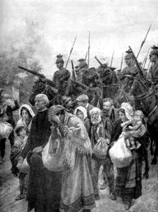 Expulsión de los residentes civiles de Lovaina, Bruselas, 1914 de Unbekannt