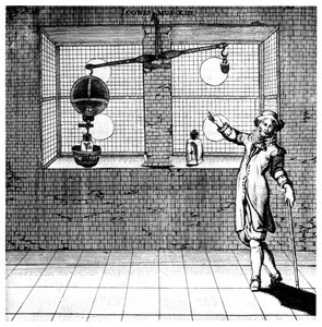 Experimento diseñado para mostrar que el aire tiene peso, 1672 de Unbekannt