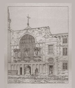 Vista exterior de la Capilla del Guildhall, 1815, 1886 de Unbekannt