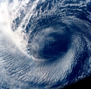 Ojo de la tormenta tropical Blanca fotografiado entre el 17 y el 24 de junio de 1985