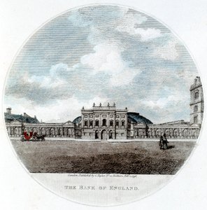 Fachada del Banco de Inglaterra, Threadneedle Street, Londres, 1796
