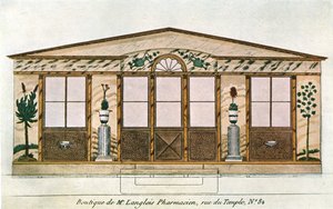 Pintura de la fachada de la Tienda de Botica Langlois, París, Francia, 1928 de Unbekannt