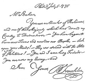 Facsímil de una carta de Benjamin Franklin a Mr. Strahan de Unbekannt