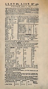 Facsímil de la copia más antigua existente de Lloyds List, c1740s, 1928 de Unbekannt