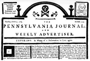 Facsímil del Pennsylvania Journal sobre la Ley del Timbre, 1765 c1880 de Unbekannt