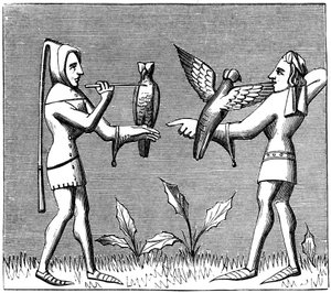 Halconeros vistiendo a sus aves de Unbekannt