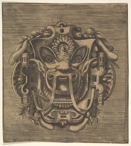 Máscara fantástica con ornamentación, mediados del siglo XVI de Unbekannt