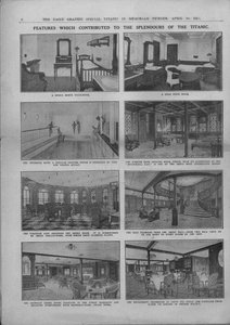Características que contribuyeron a los esplendores del Titanic, 20 de abril de 1912 de Unbekannt