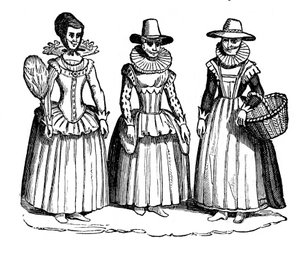 Traje femenino, siglo XVII, 1910