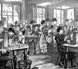 Trabajadoras del telégrafo, 1871 de Unbekannt