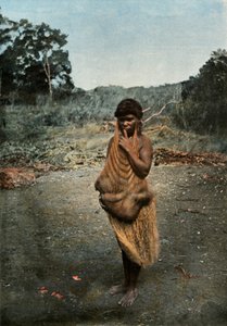 Mujer australiana llevando a su hijo de Unbekannt