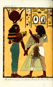 Figura de la diosa egipcia Hathor con el Rey Seti I de su tumba en Tebas, descubierta por Giovanni Battista Belzoni de Unbekannt