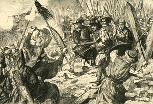 Asalto final de los turcos en su primer sitio de Viena 1529, 1890 de Unbekannt