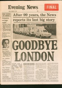 Edición final del periódico Evening News, 1980 de Unbekannt