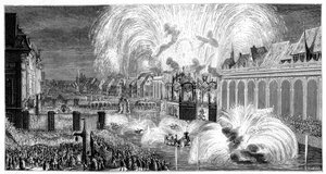 Fuegos artificiales, Estrasburgo, 1744 de Unbekannt