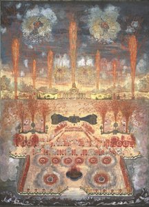 Fuegos artificiales e iluminación el 16 de junio de 1744 en Moscú, mediados del siglo XVIII de Unbekannt