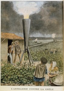 Disparando un cañón a las nubes para evitar una tormenta de granizo