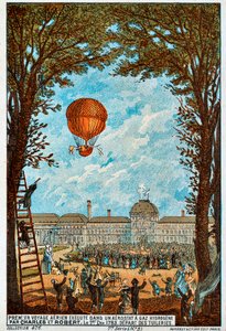Primer viaje aéreo por Charles y Robert, París, Francia, 1783 1890s de Unbekannt