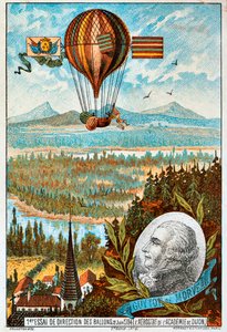 Primer intento de Guyton de Morveau de dirigir un globo, Dijon, Francia de Unbekannt