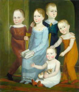 Cinco niños de la familia Budd, c. 1818 de Unbekannt